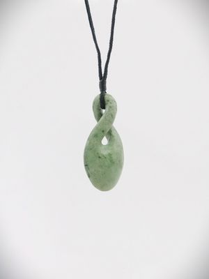 Moko Pounamu Single Pikorua (Twist) NZ Genuine Auhunga Greenstone - Waiareka Moko Pounamu Single Pikorua (Twist) NZ Genuine Auhunga Greenstone - Waiareka