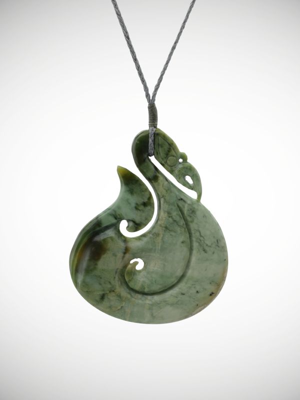 Moko Pounamu Manaia Genuine NZ Kahotea Greenstone - Makikihi