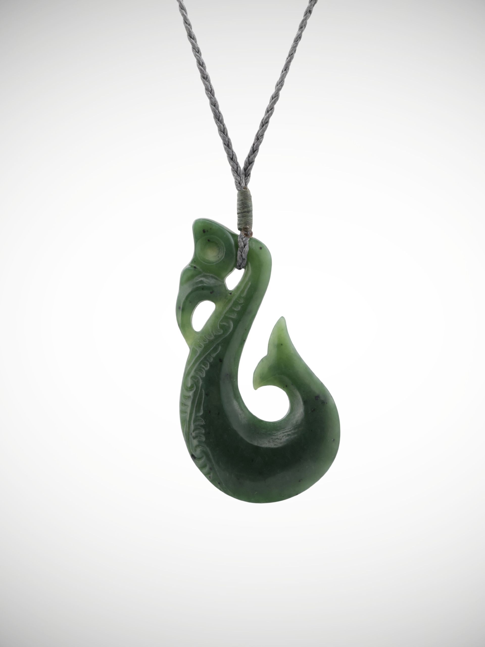 Moko Pounamu Manaia NZ Genuine Kawakawa Greenstone - Kararoa