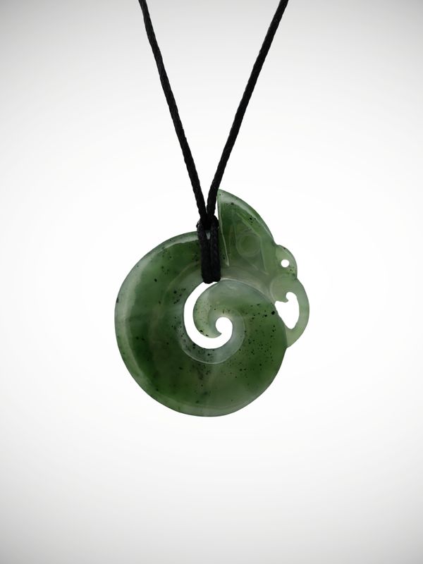 Moko Pounamu Koropepe NZ Genuine Kahurangi Greenstone - Kauroa
