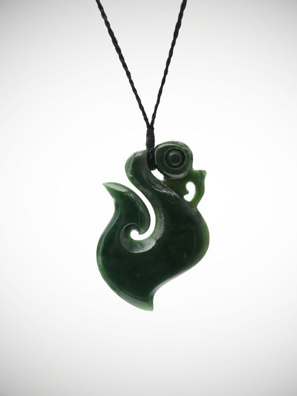 Moko Pounamu Manaia Genuine NZ Kawakawa Greenstone - Ketetahi