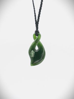 Moko Pounamu Pikorua NZ Genuine Kawakawa Greenstone - Raukumara Moko Pounamu Pikorua NZ Genuine Kawakawa Greenstone - Raukumara