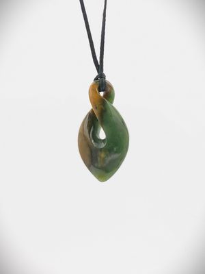 Moko Pounamu Pikorua NZ Genuine Kawakawa Flower Greenstone - Tuparoa