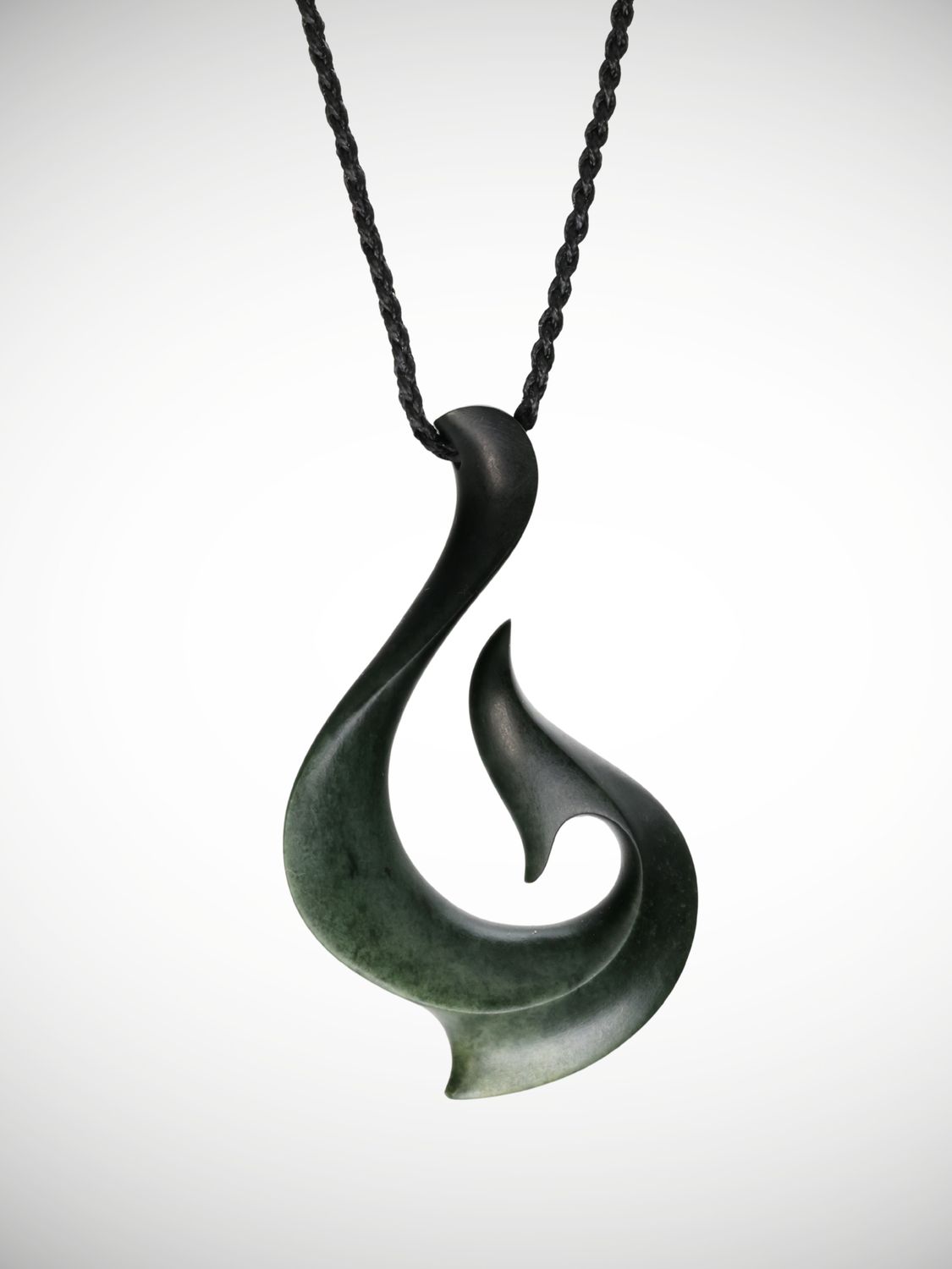 Moko Pounamu Hei Matau (Hook) Genuine NZ Kawakawa Greenstone - Mamaranui Moko Pounamu Hei Matau (Hook) Genuine NZ Kawakawa Greenstone - Mamaranui