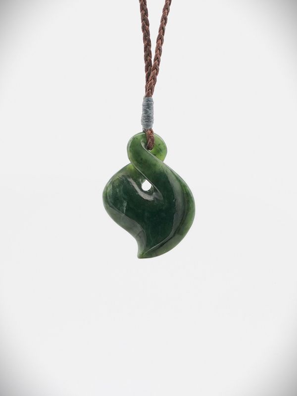 Moko Pounamu Pikorua NZ Genuine Kawakawa Greenstone - Wairongomai