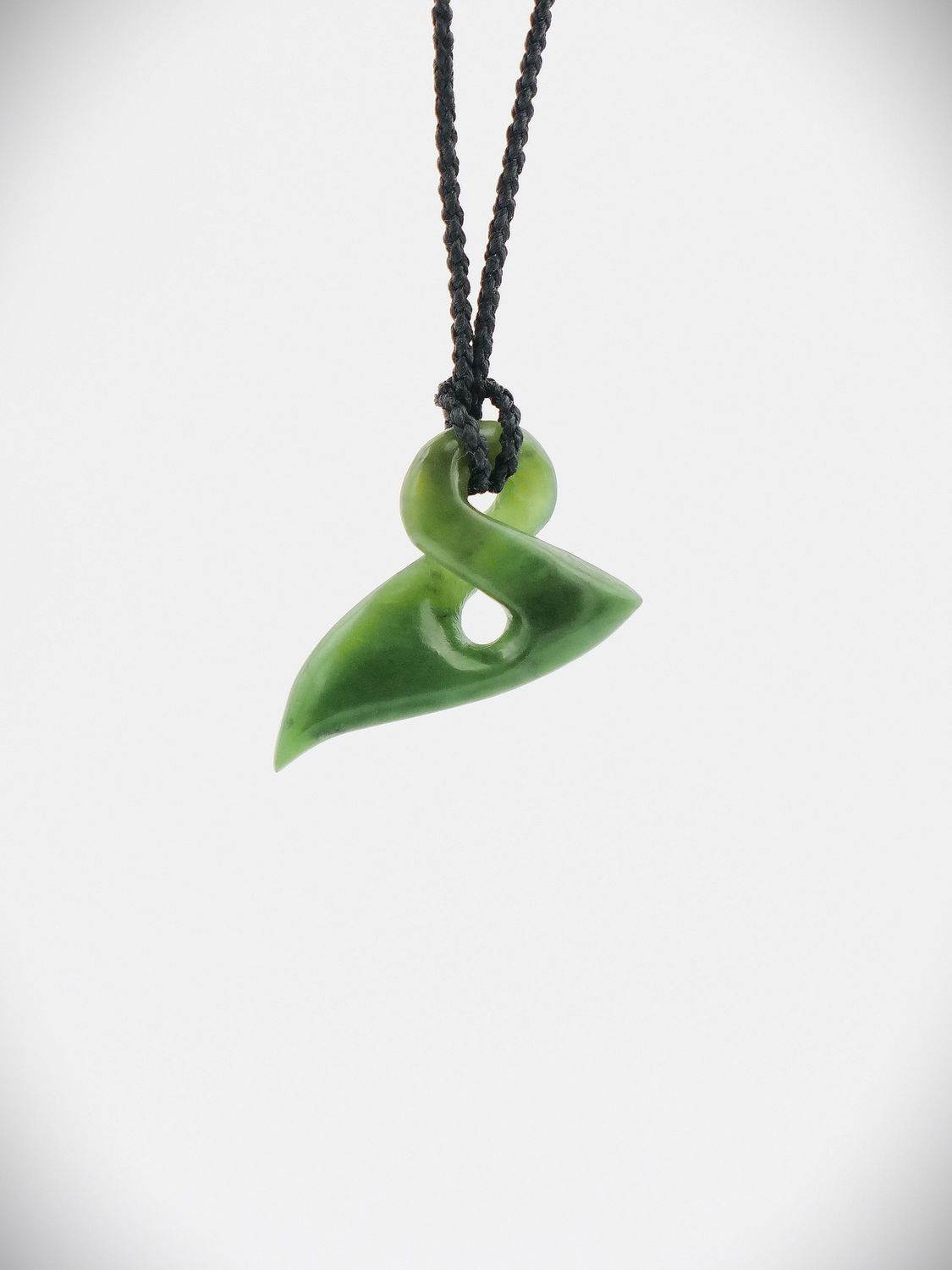 Moko Pounamu Single Pikorua (Twist) NZ Genuine Kahurangi Greenstone - Taumatakahu
