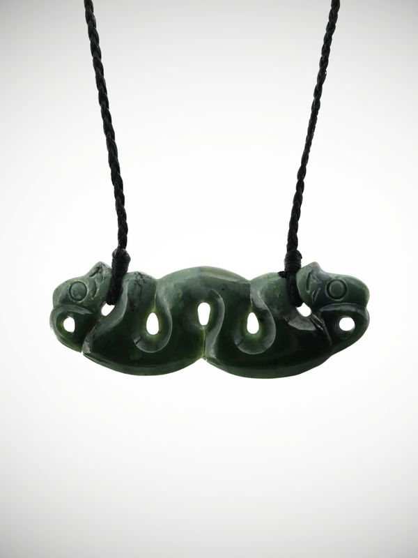 Moko Pounamu Pekapeka Genuine NZ Kawakawa Flower Greenstone - Kihitu