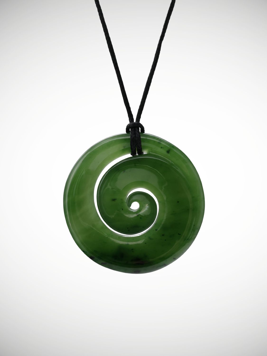 Moko Pounamu Koru Genuine NZ Kahurangi Greenstone - Tahawai