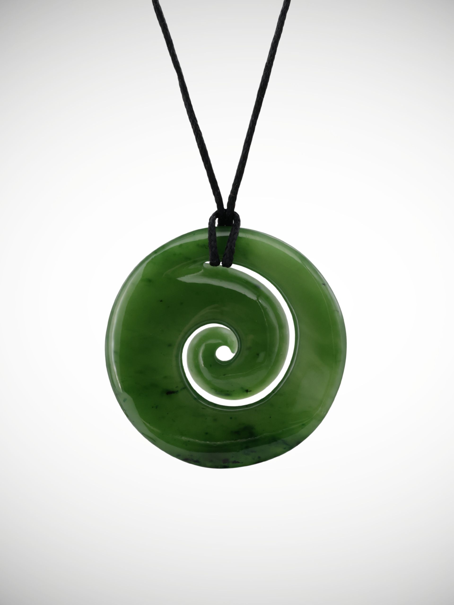 Moko Pounamu Koru Genuine NZ Kahurangi Greenstone - Tahawai