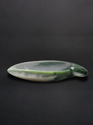Moko Pounamu Pupu-Rangi Bowl Genuine NZ Kawakawa Flower Greenstone - Te Haroto Moko Pounamu Pupu-Rangi Bowl Genuine NZ Kawakawa Flower Greenstone - Te Haroto
