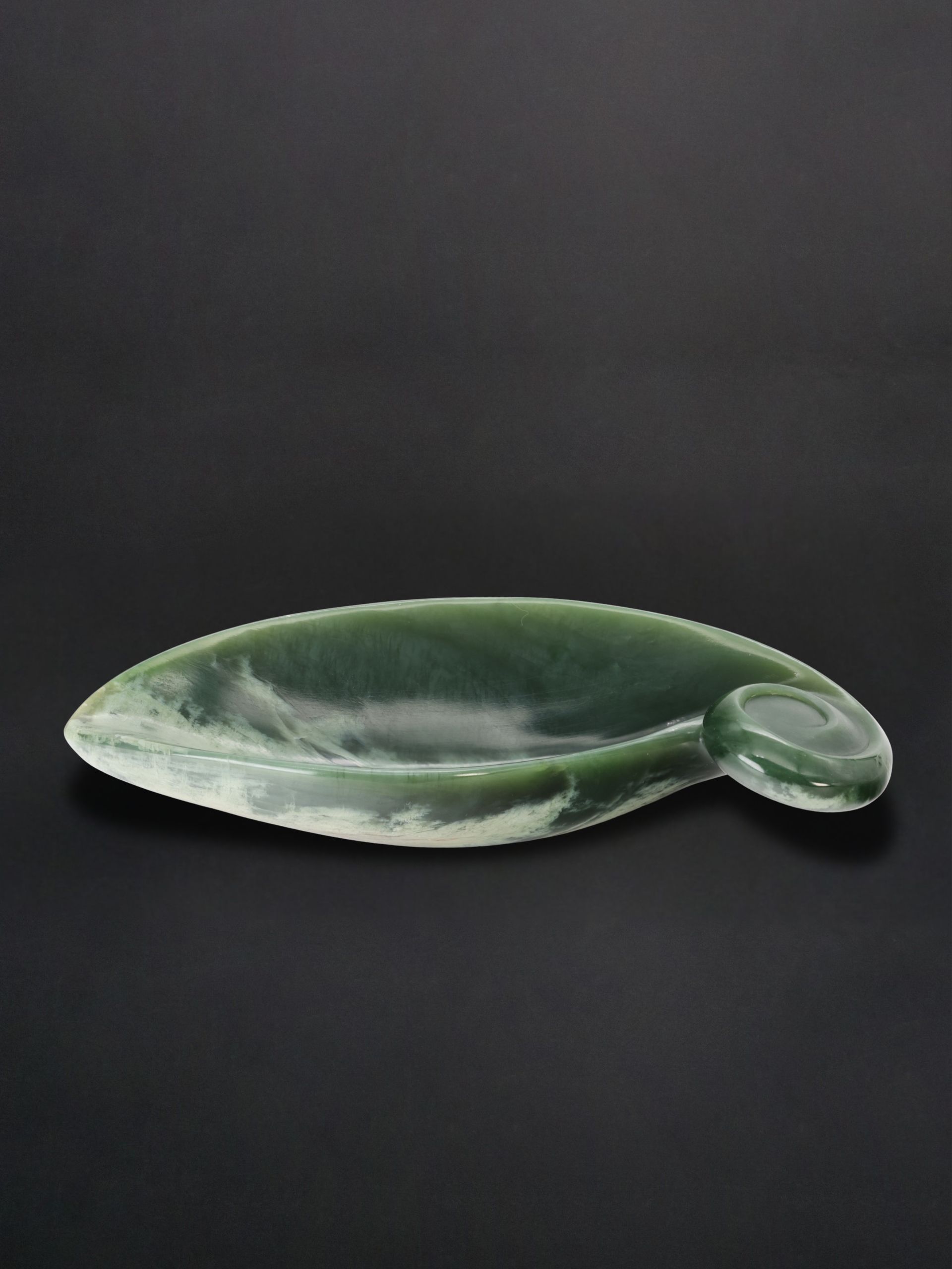 Moko Pounamu Pupu-Rangi Bowl Genuine NZ Kawakawa Flower Greenstone - Te Haroto