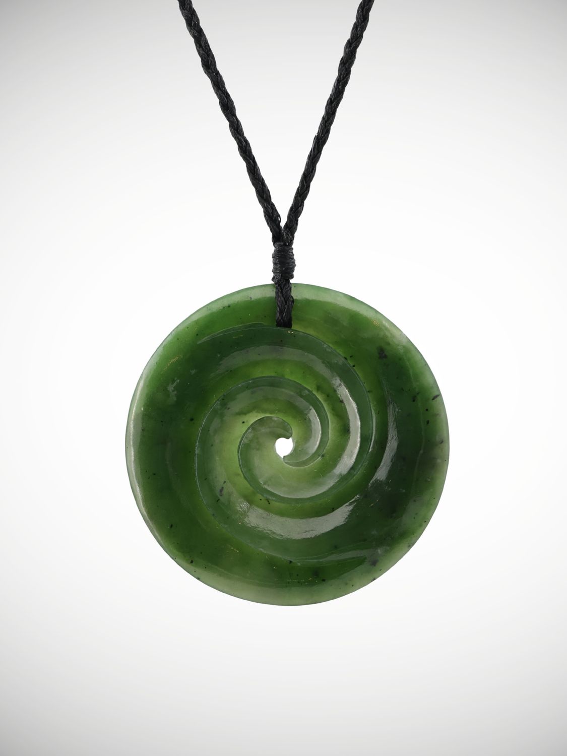 Moko Pounamu Double Koru Genuine NZ Kahurangi Greenstone - Kaiwera