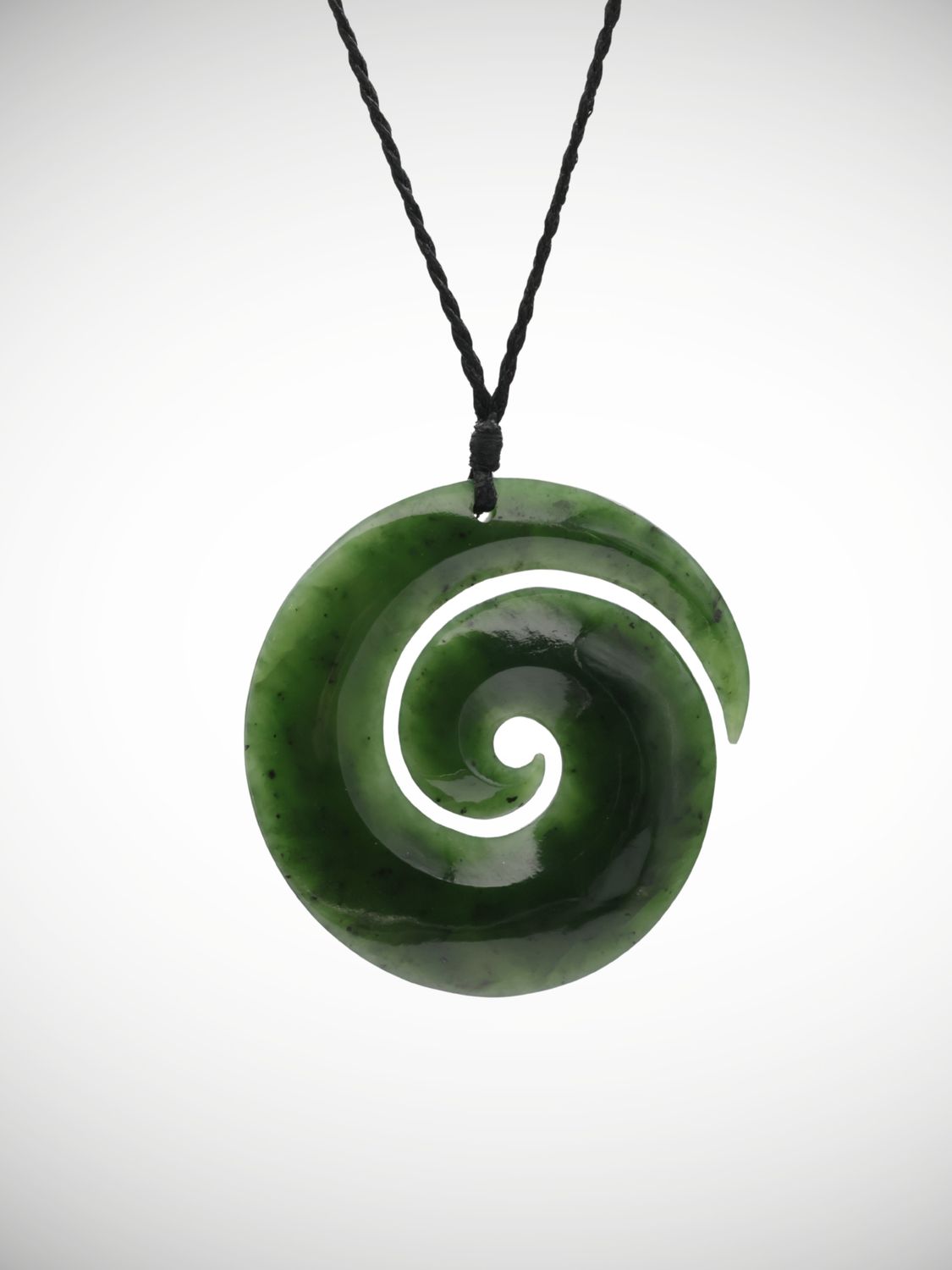 Moko Pounamu Koru Genuine NZ Kahurangi Greenstone - Makirikiri