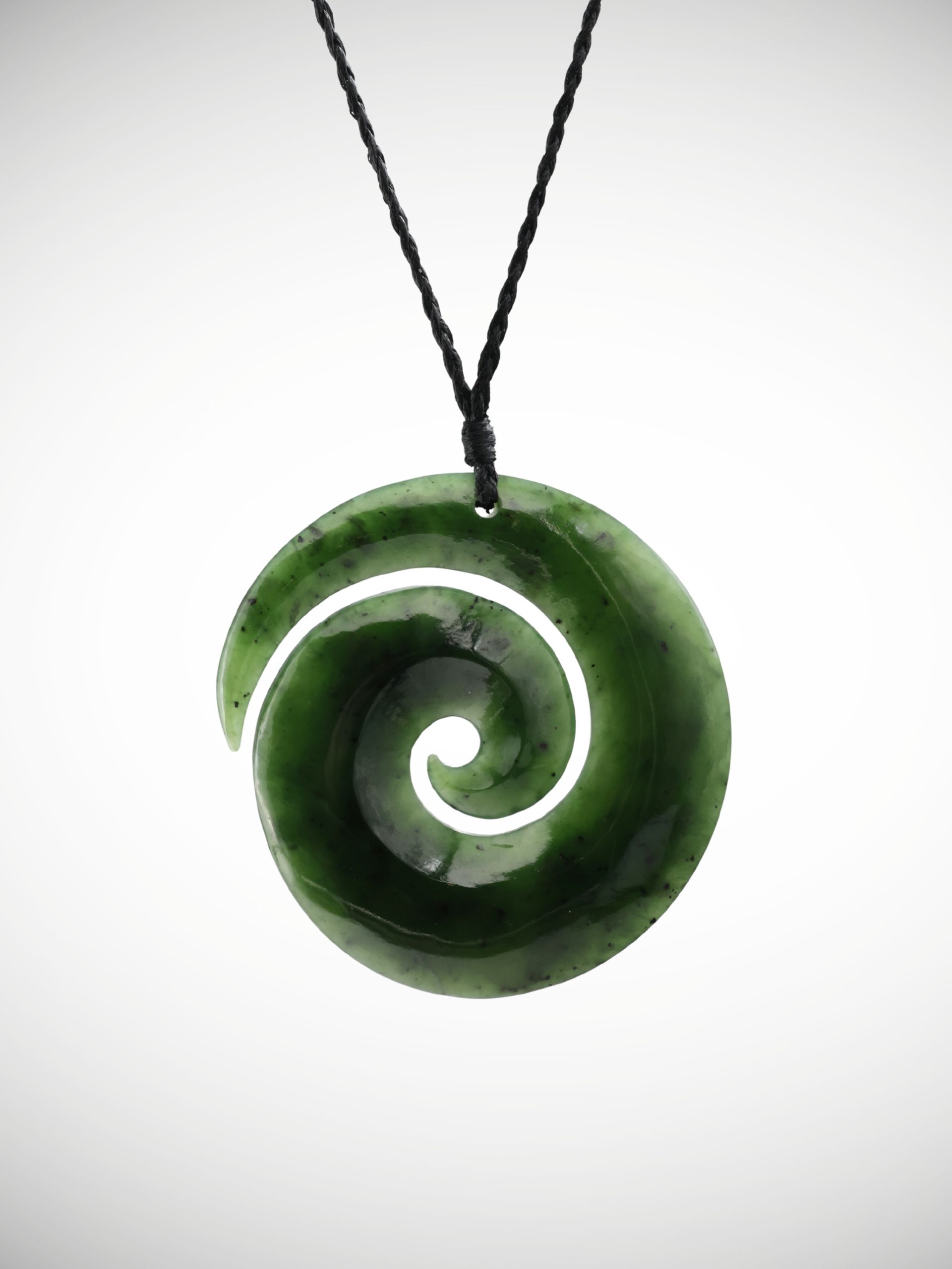 Moko Pounamu Koru Genuine NZ Kahurangi Greenstone - Makirikiri