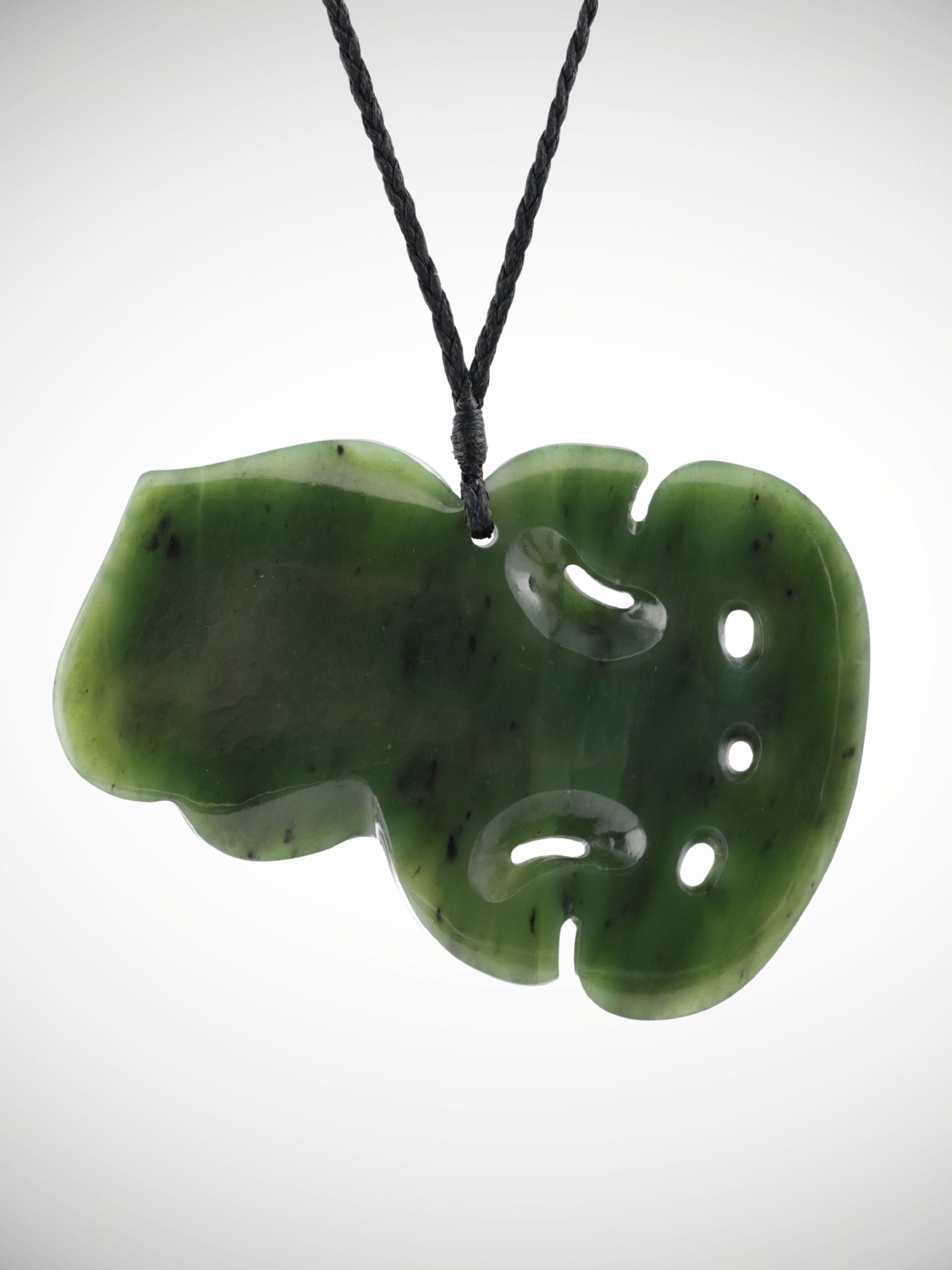 Moko Pounamu Hei Tiki Genuine NZ Kawakawa Greenstone  - Mamaranui