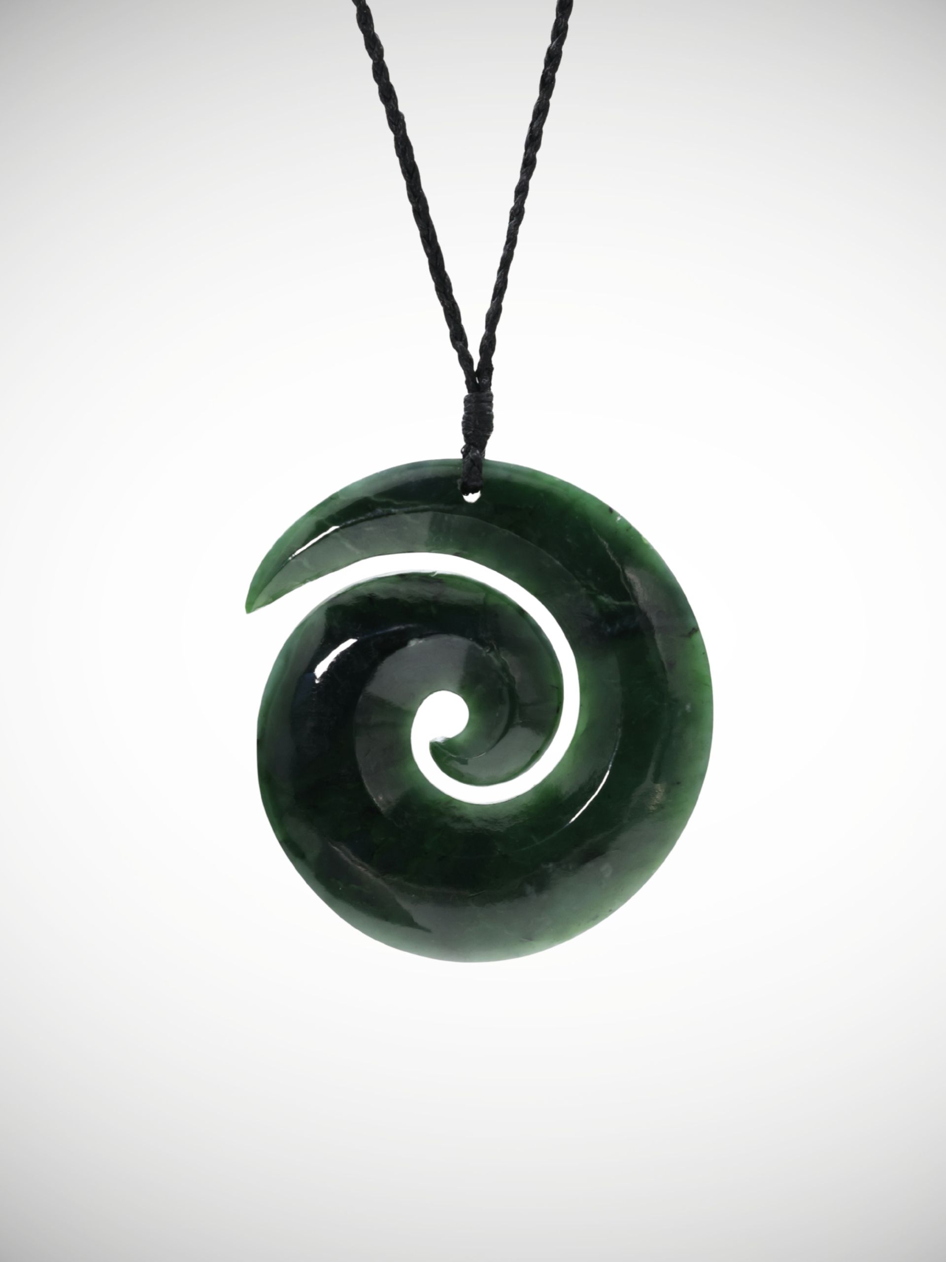 Moko Pounamu Koru Genuine NZ Kawakawa Greenstone - Mangonui
