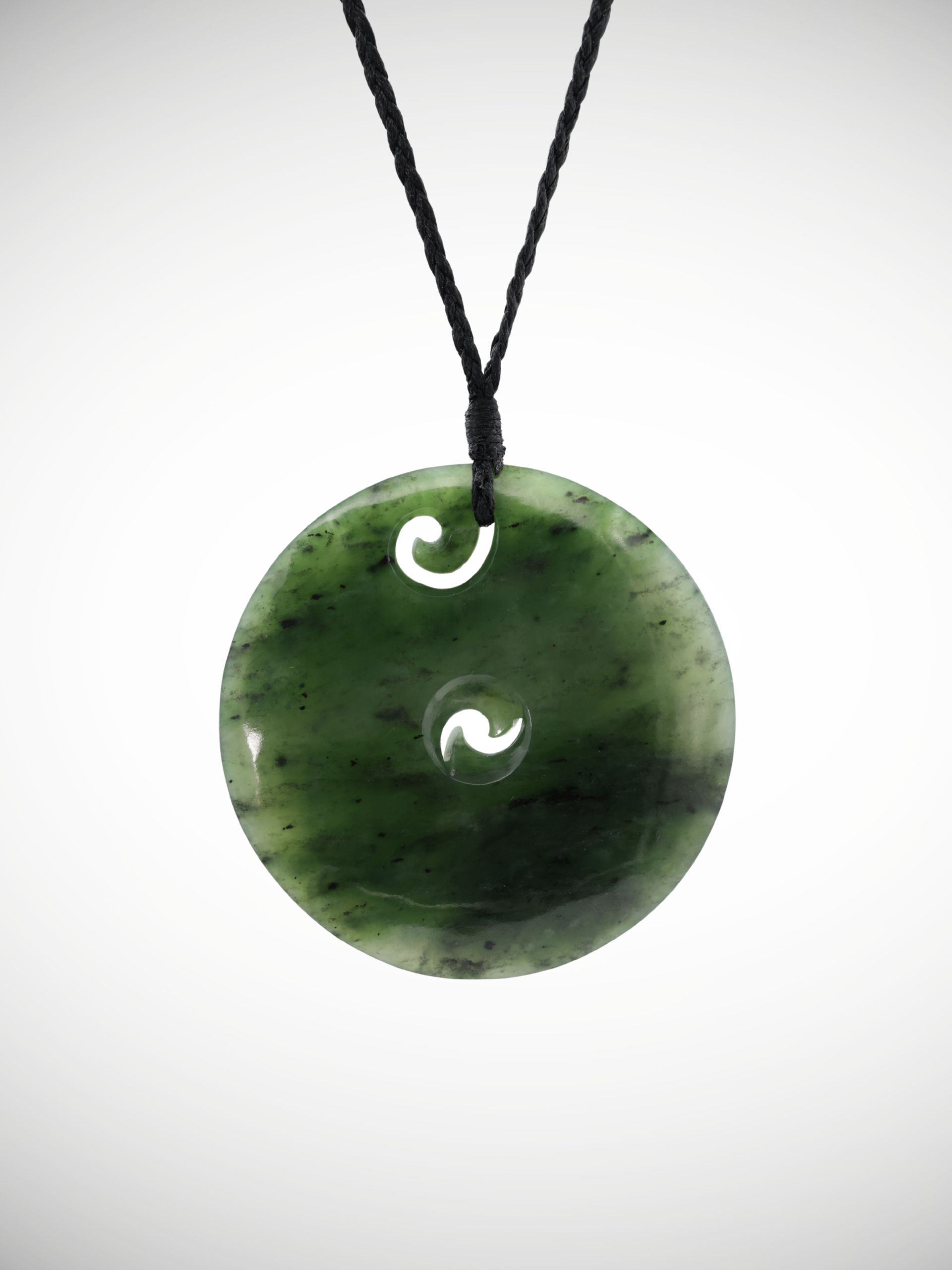 Moko Pounamu Double Koru Genuine NZ Kahurangi Greenstone - Maniatoto
