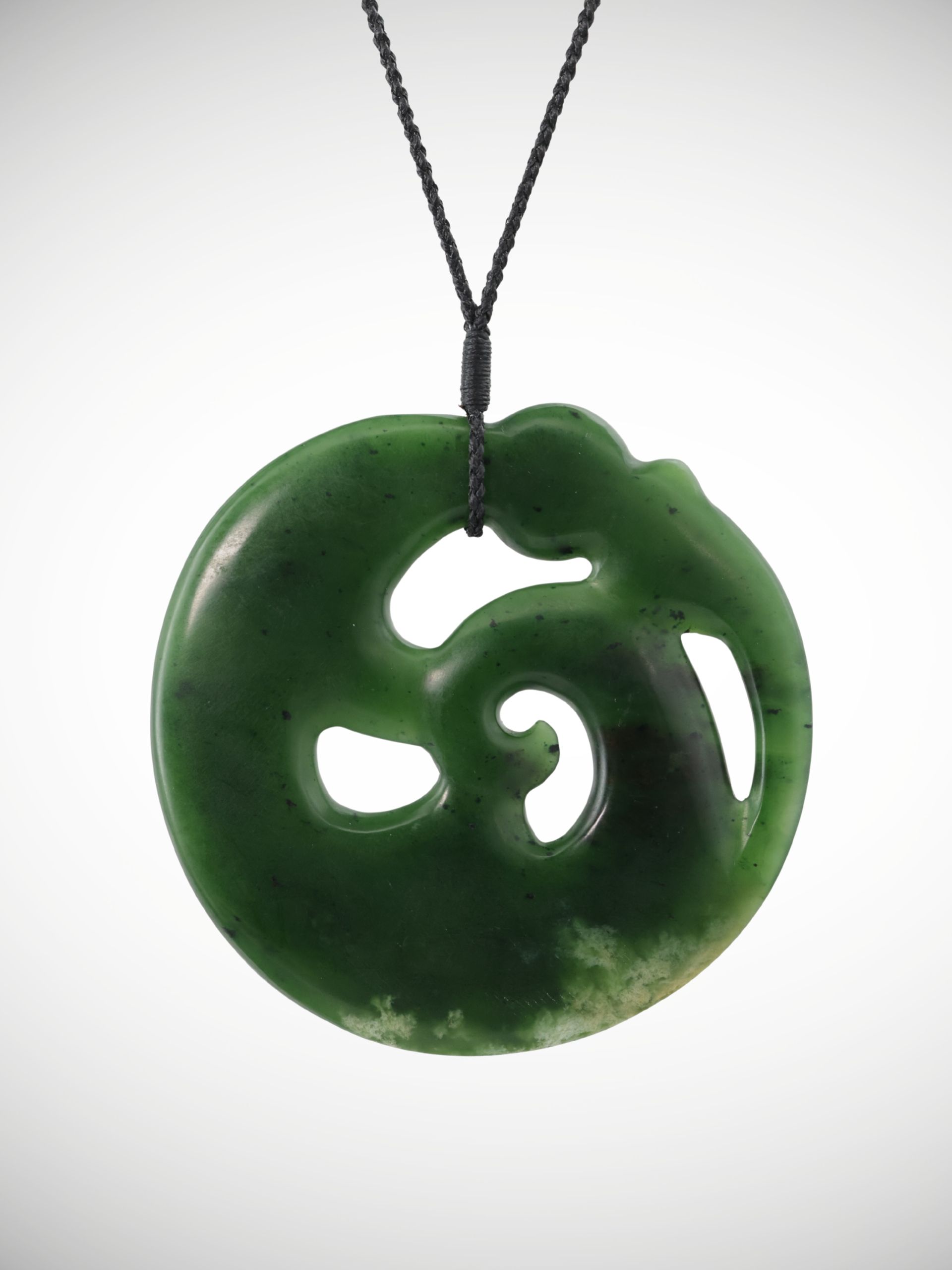 Moko Pounamu Koropepe Manaia Genuine NZ Kahurangi Flower Greenstone - Hukanui