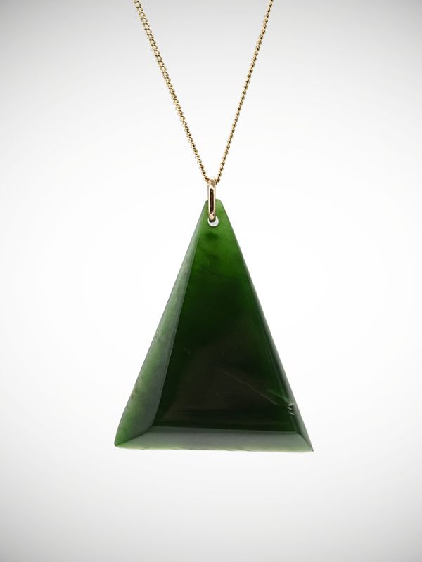 Moko Pounamu Kuru (Teardrop) Genuine NZ Kawakawa Greenstone & 9ct Gold - Kororareka