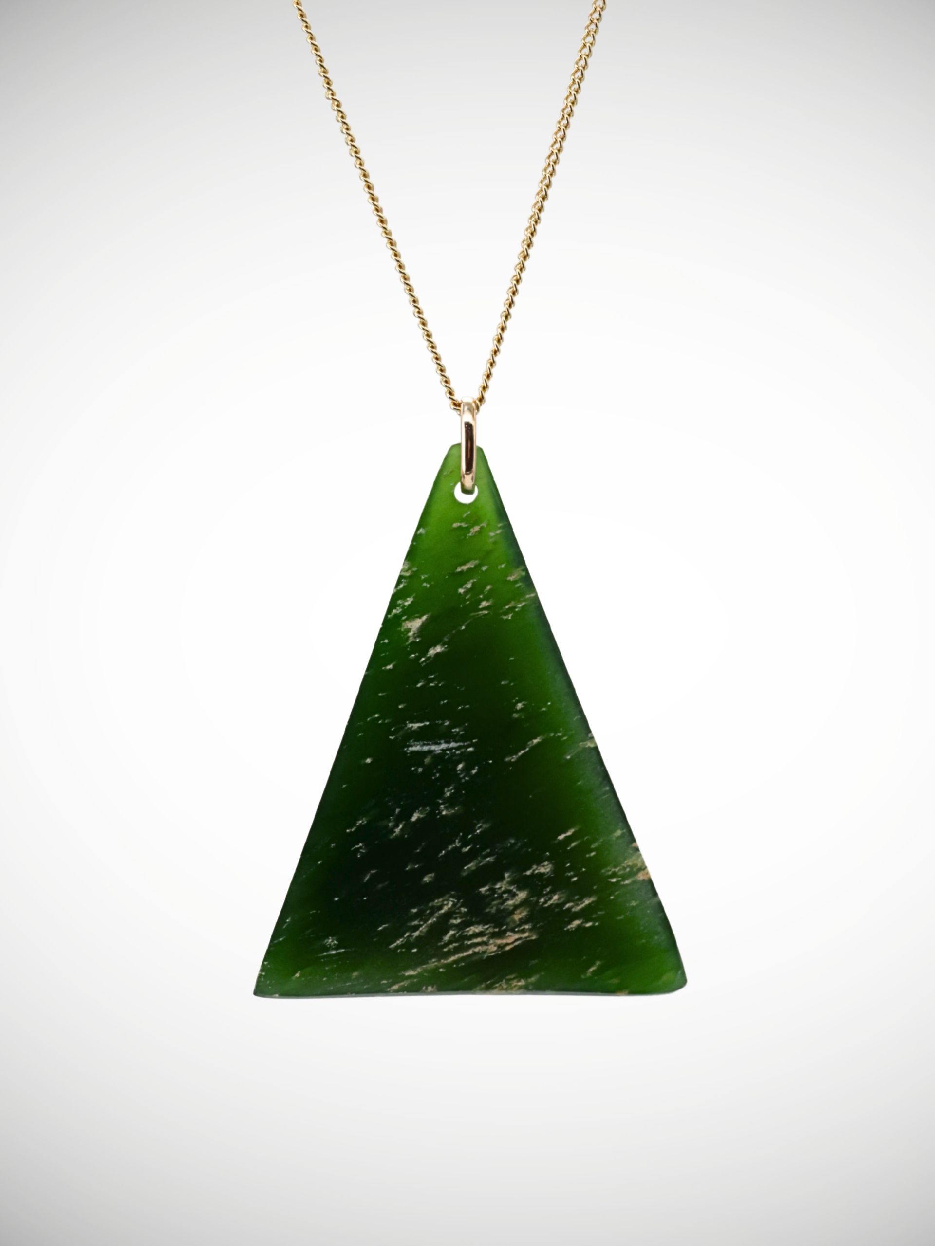 Moko Pounamu Kuru (Teardrop) Genuine NZ Kawakawa Greenstone & 9ct Gold - Kororareka