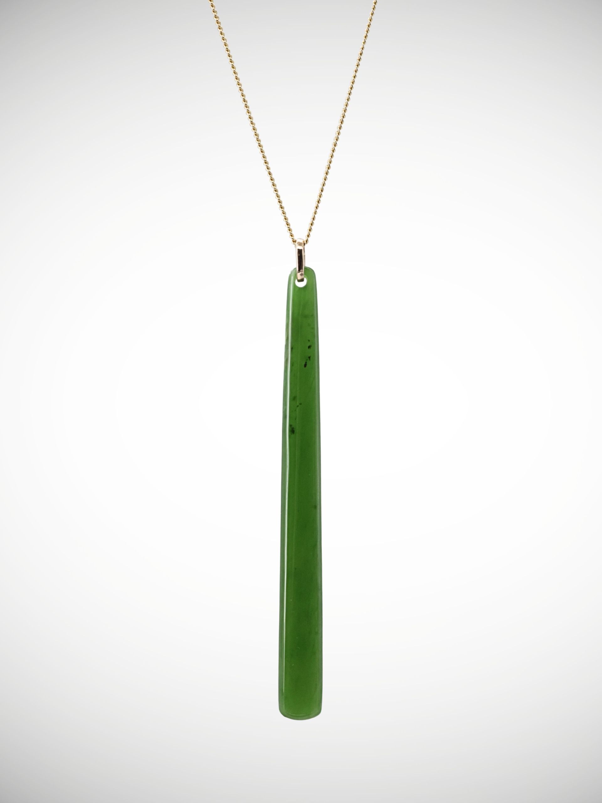 Moko Pounamu Roimata (Teardrop) Genuine NZ Kahurangi Greenstone & 9ct Gold - Kotuku