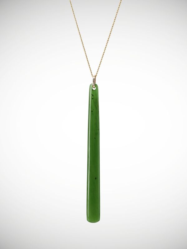 Moko Pounamu Roimata (Teardrop) Genuine NZ Kahurangi Greenstone & 9ct Gold - Kotuku