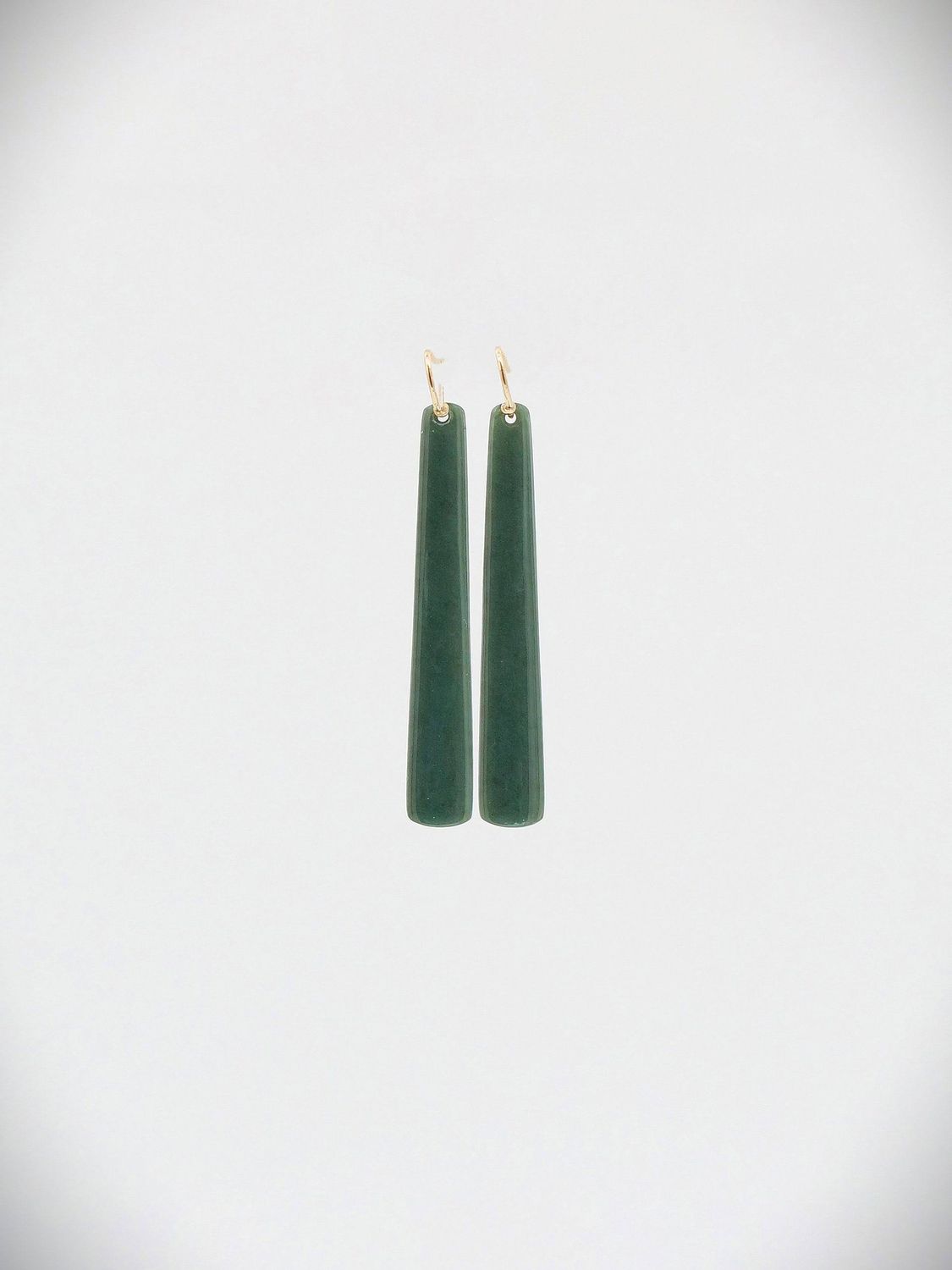 Moko Pounamu NZ Kawakawa Greenstone & 9ct Gold Earrings - Tiniroto Moko Pounamu NZ Kawakawa Greenstone & 9ct Gold Earrings - Tiniroto