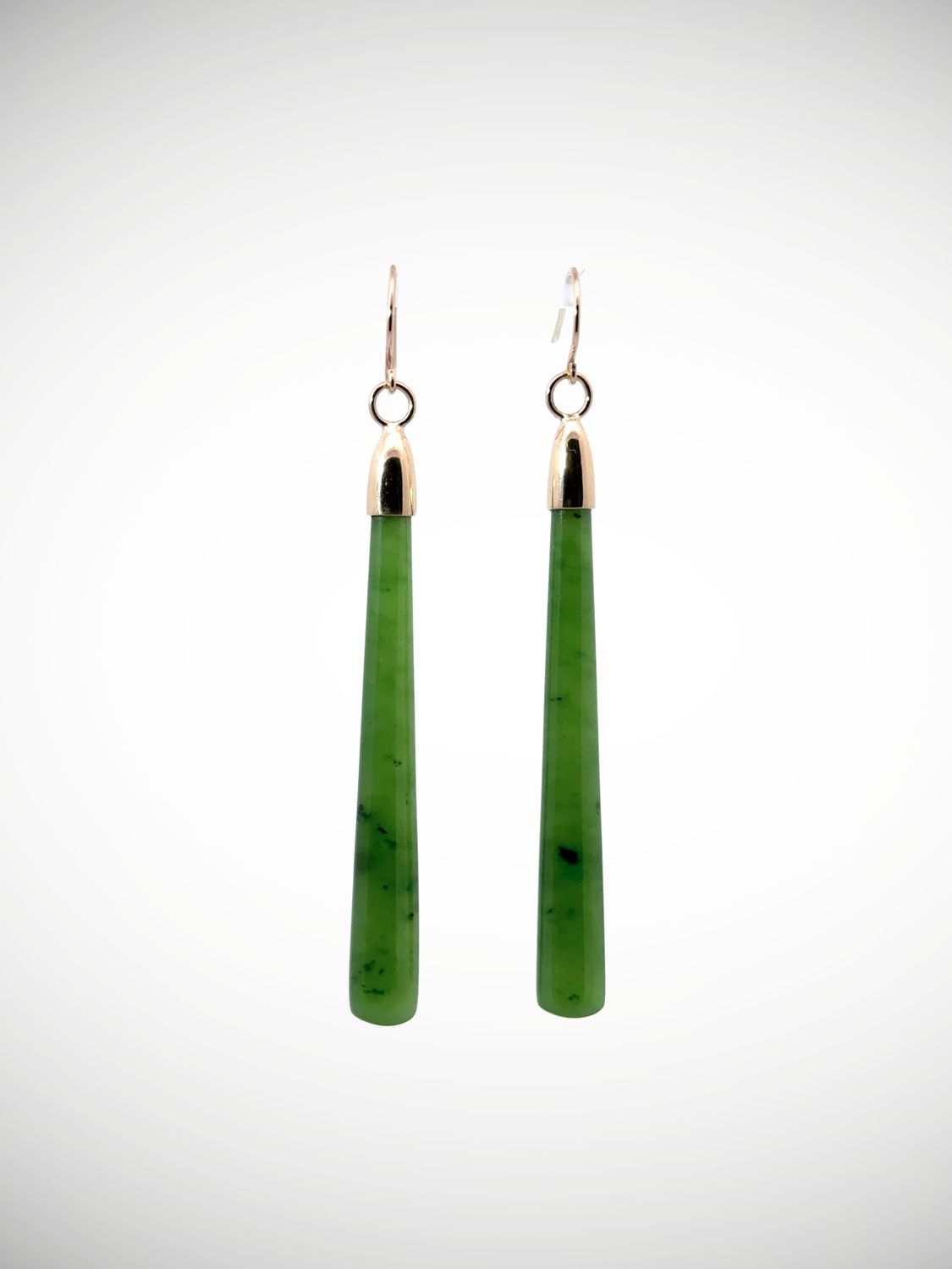 Moko Pounamu NZ Kahurangi Greenstone & 9ct Gold Earrings -  Arapae Moko Pounamu NZ Kahurangi Greenstone & 9ct Gold Earrings -  Arapae