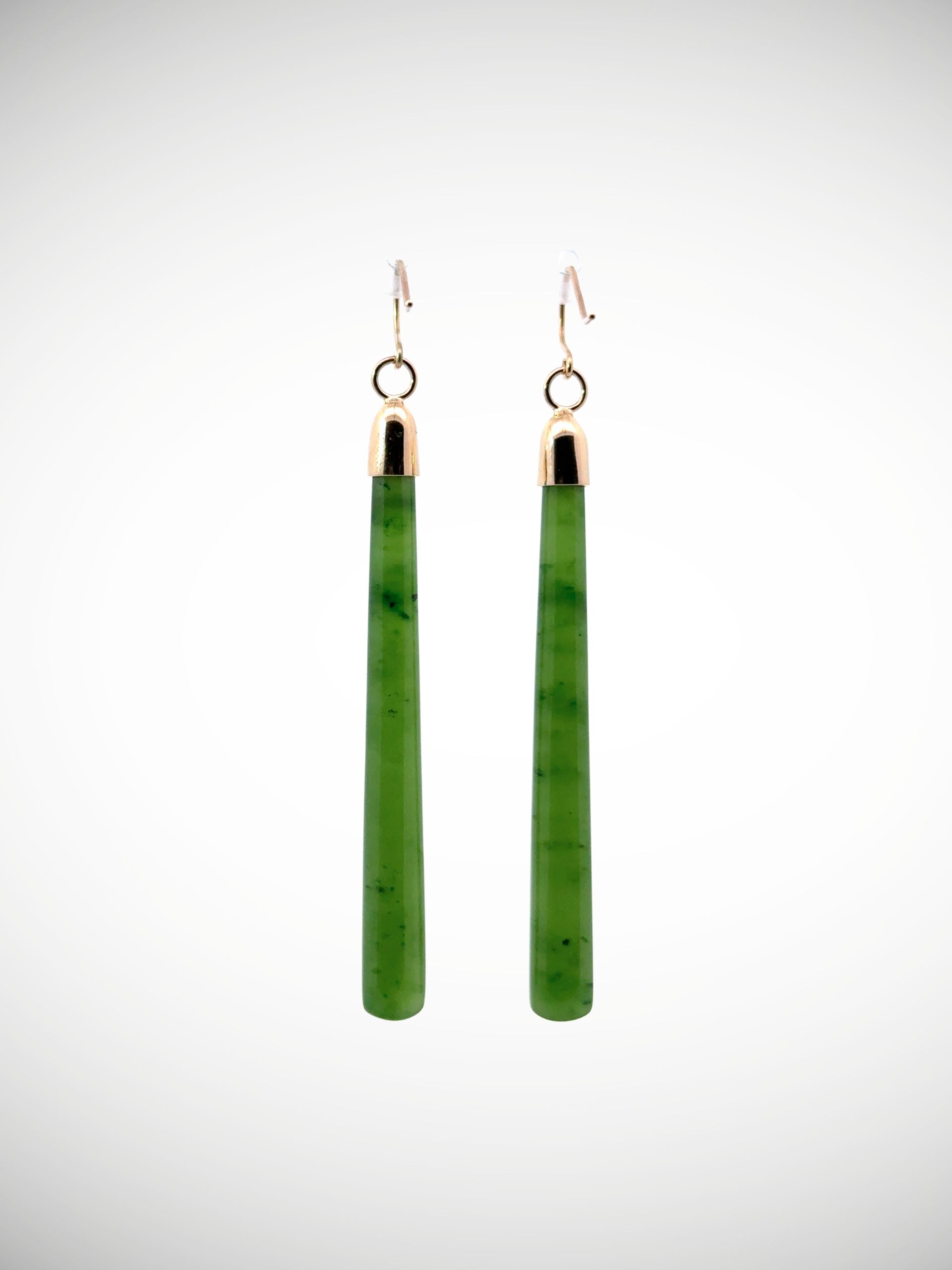 Moko Pounamu NZ Kahurangi Greenstone & 9ct Gold Earrings -  Arapito