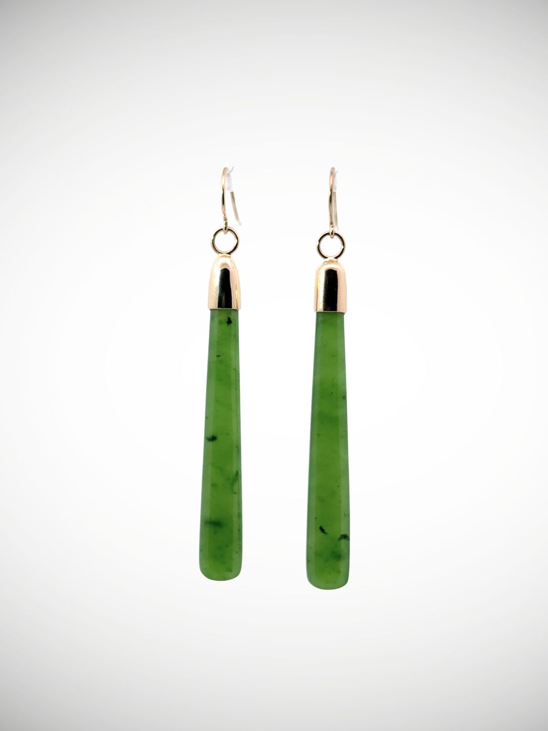 Moko Pounamu NZ Kahurangi Greenstone & 9ct Gold Earrings -  Arapohue Moko Pounamu NZ Kahurangi Greenstone & 9ct Gold Earrings -  Arapohue
