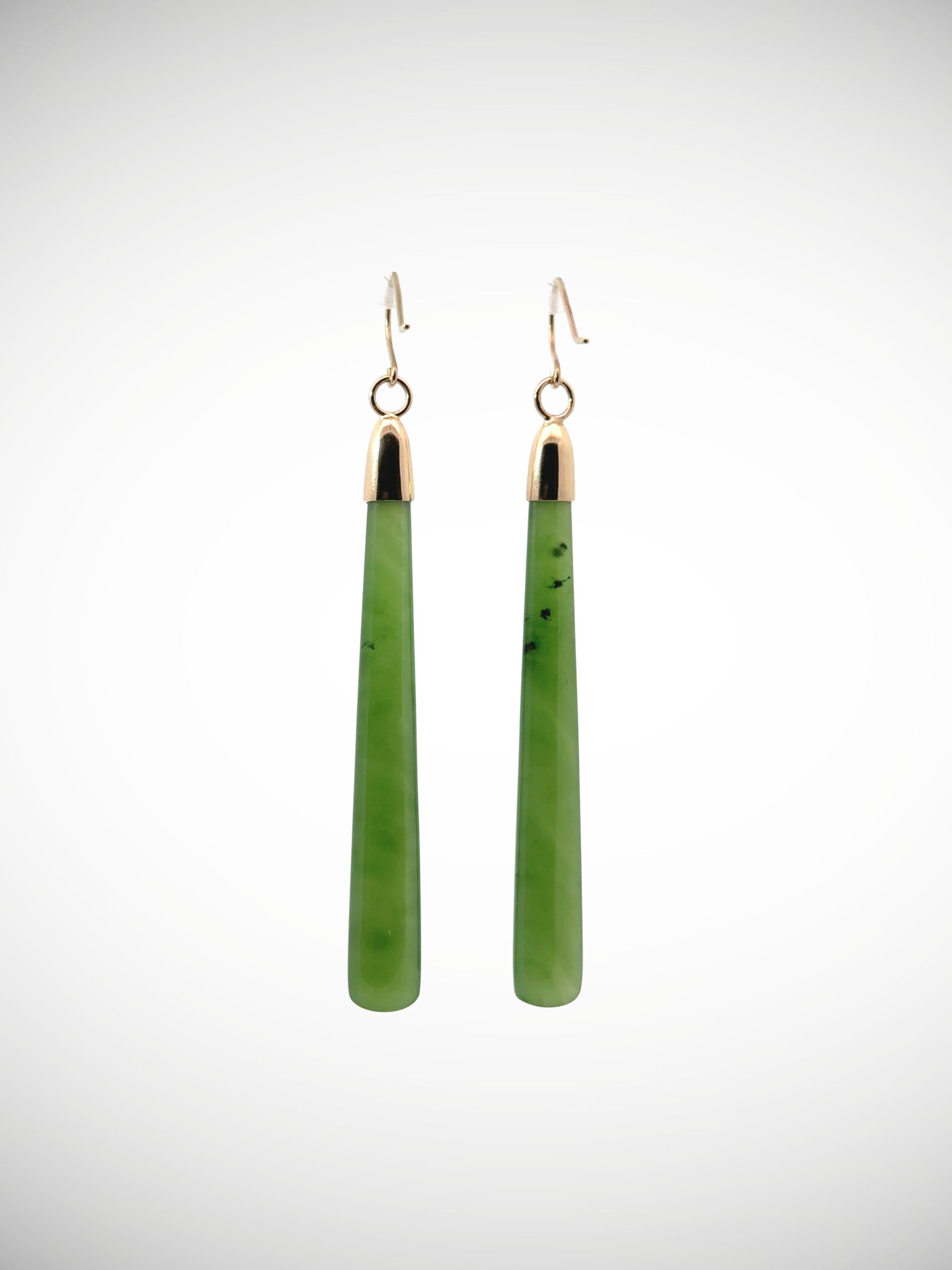 Moko Pounamu NZ Kahurangi Greenstone & 9ct Gold Earrings -  Arapuni