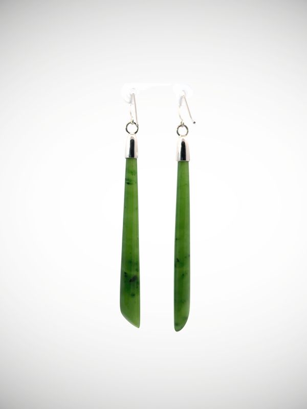 Moko Pounamu NZ Kahurangi Greenstone & Sterling Silver Earrings - Ararata