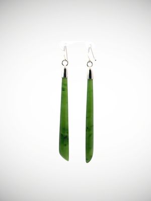 Moko Pounamu NZ Kahurangi Greenstone & Sterling Silver Earrings - Ararata