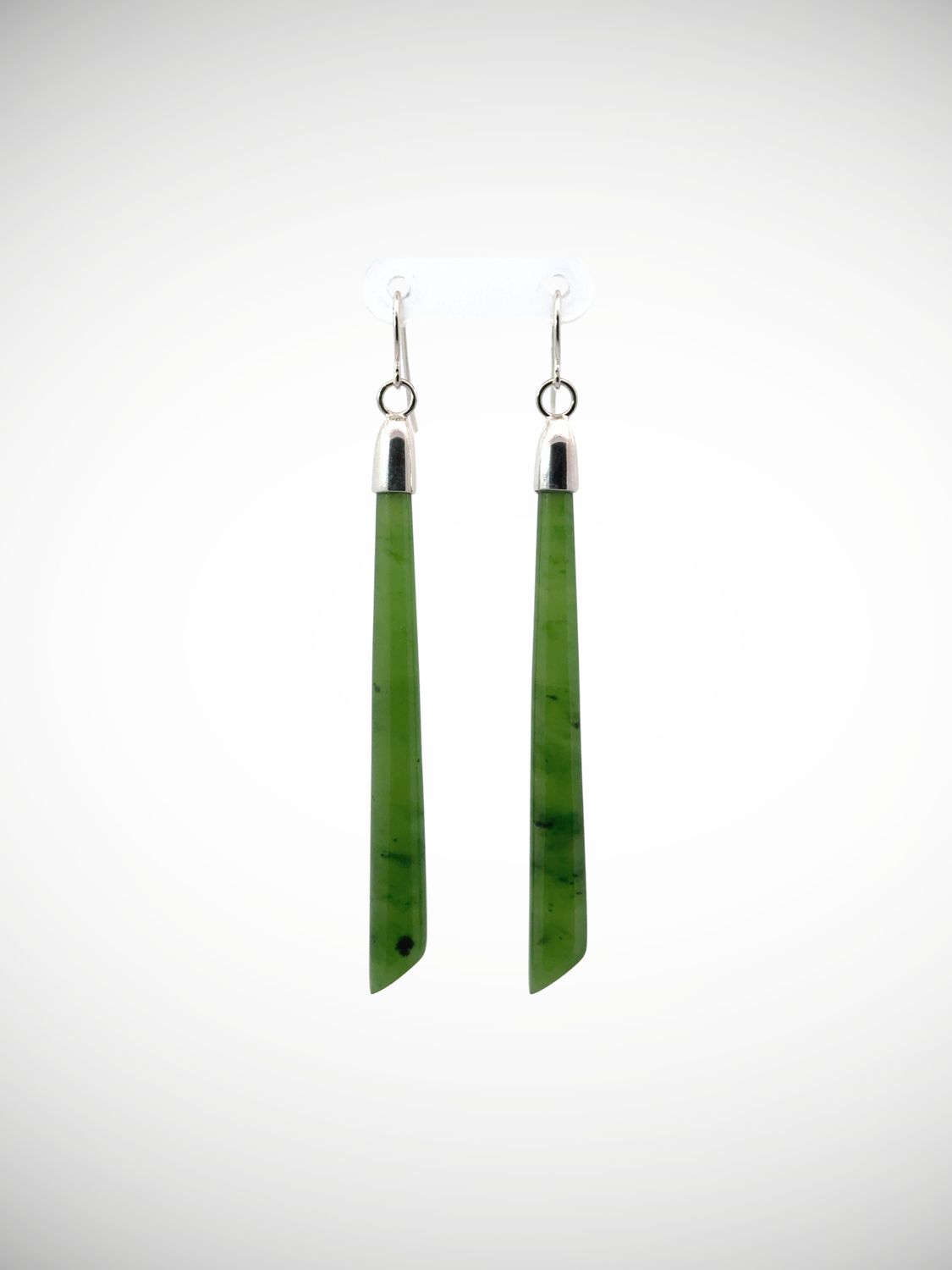 Moko Pounamu NZ Kahurangi Greenstone & Sterling Silver Earrings - Ararua Moko Pounamu NZ Kahurangi Greenstone & Sterling Silver Earrings - Ararua