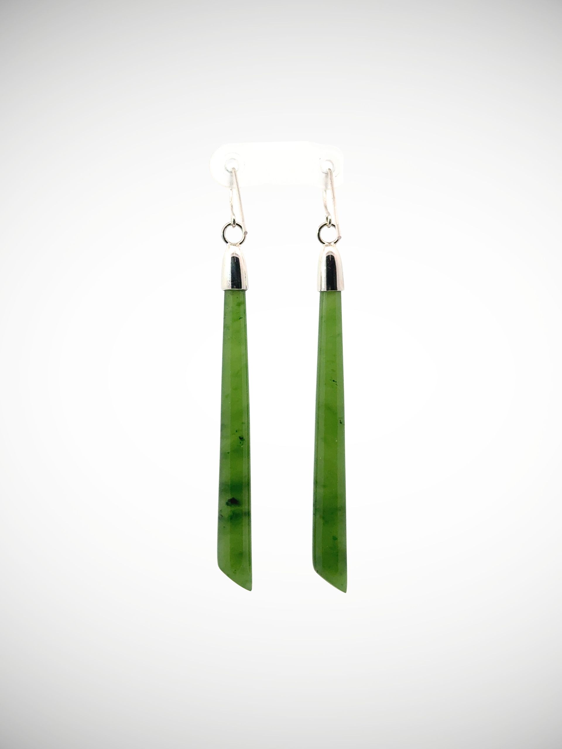 Moko Pounamu NZ Kahurangi Greenstone & Sterling Silver Earrings - Ararua