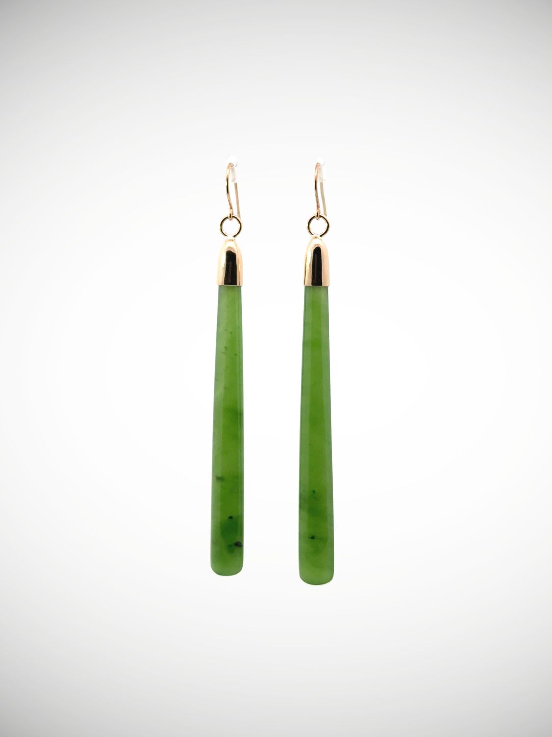 Moko Pounamu NZ Kahurangi Greenstone & 9ct Gold Earrings -  Aratika Moko Pounamu NZ Kahurangi Greenstone & 9ct Gold Earrings -  Aratika