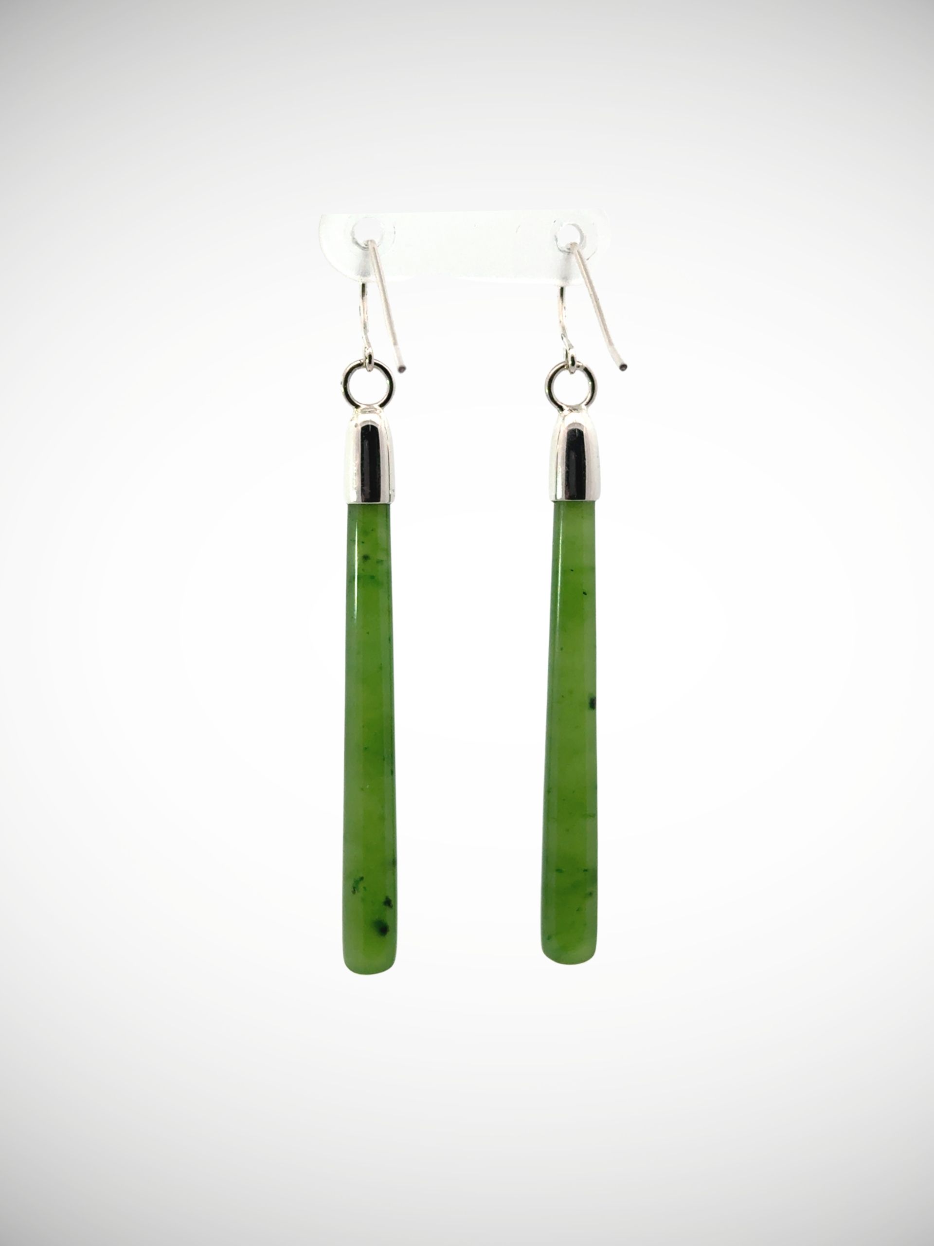 Moko Pounamu NZ Kahurangi Greenstone & Sterling Silver Earrings - Aropaonui