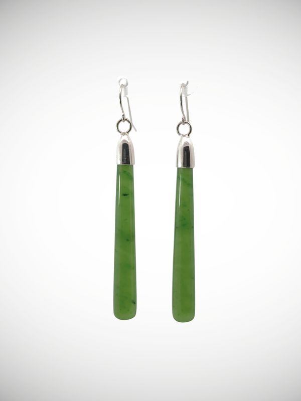 Moko Pounamu NZ Kahurangi Greenstone & Sterling Silver Earrings - Aratoro