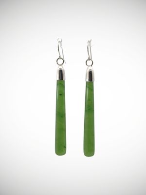 Moko Pounamu NZ Kahurangi Greenstone & Sterling Silver Earrings - Aratoro Moko Pounamu NZ Kahurangi Greenstone & Sterling Silver Earrings - Aratoro