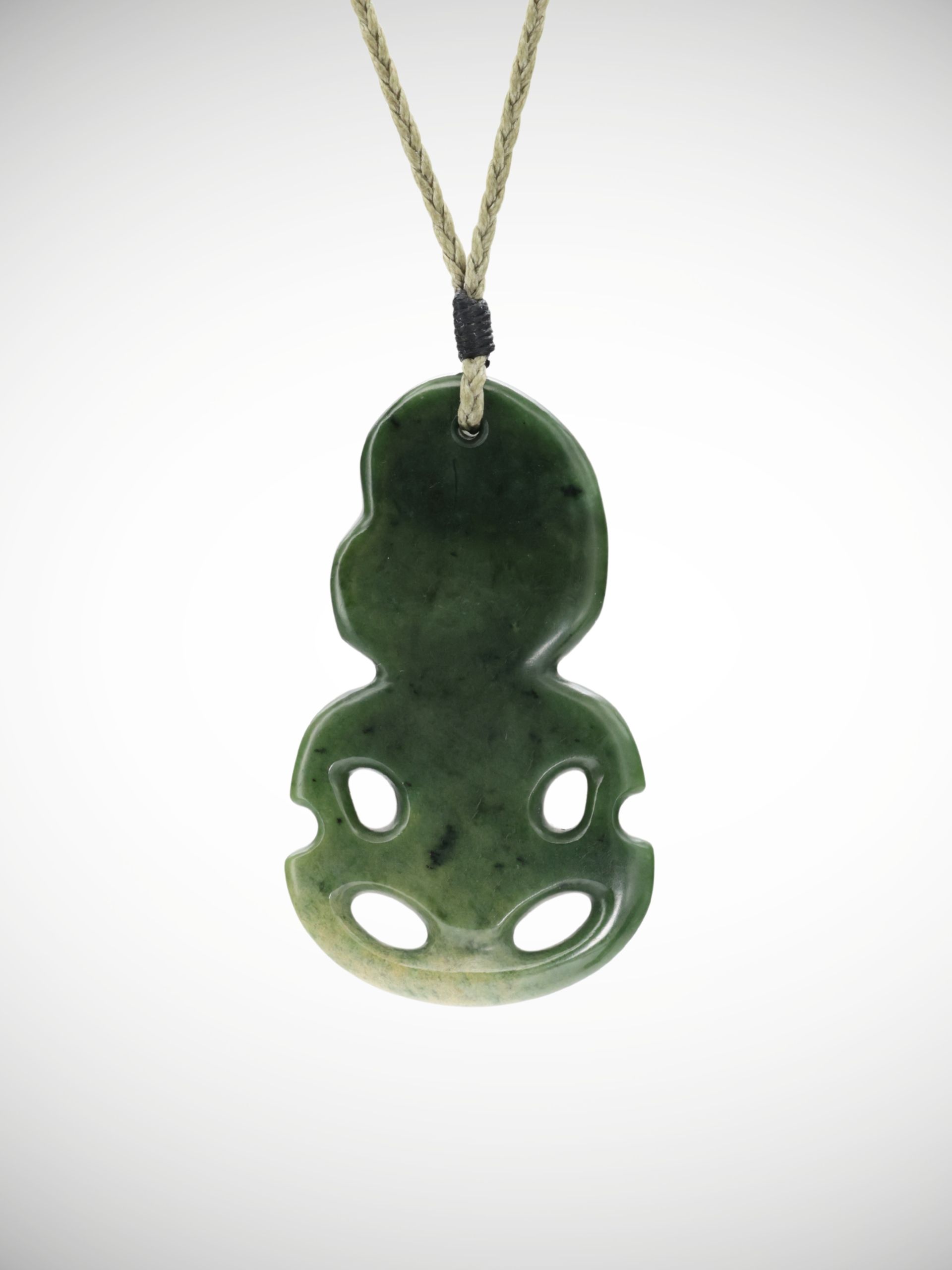 Moko Pounamu Hei Tiki Genuine NZ Kawakawa Greenstone  - Mangahoe
