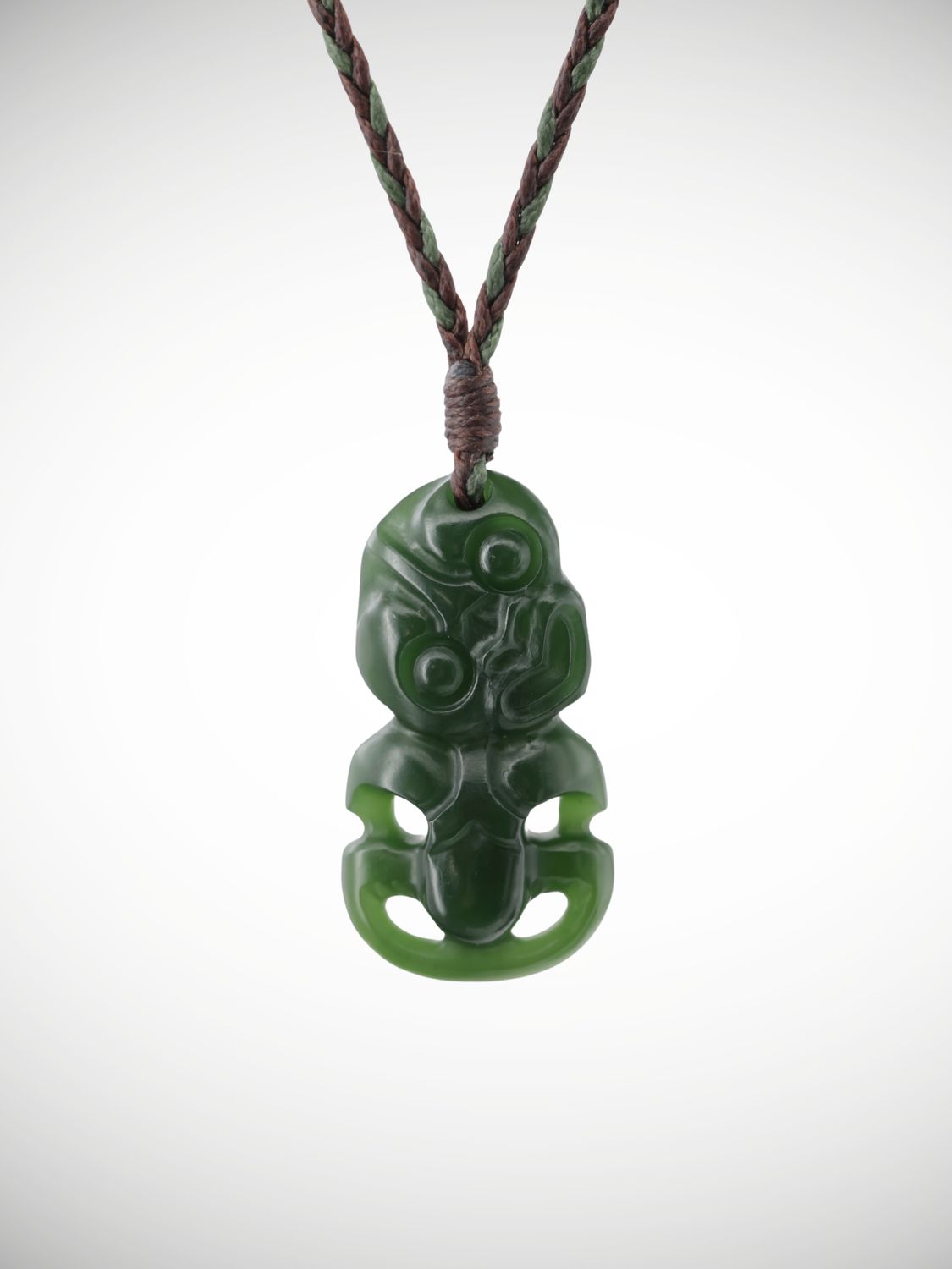 Moko Pounamu Hei Tiki Genuine NZ Kawakawa Greenstone  - Mangaiti Moko Pounamu Hei Tiki Genuine NZ Kawakawa Greenstone  - Mangaiti