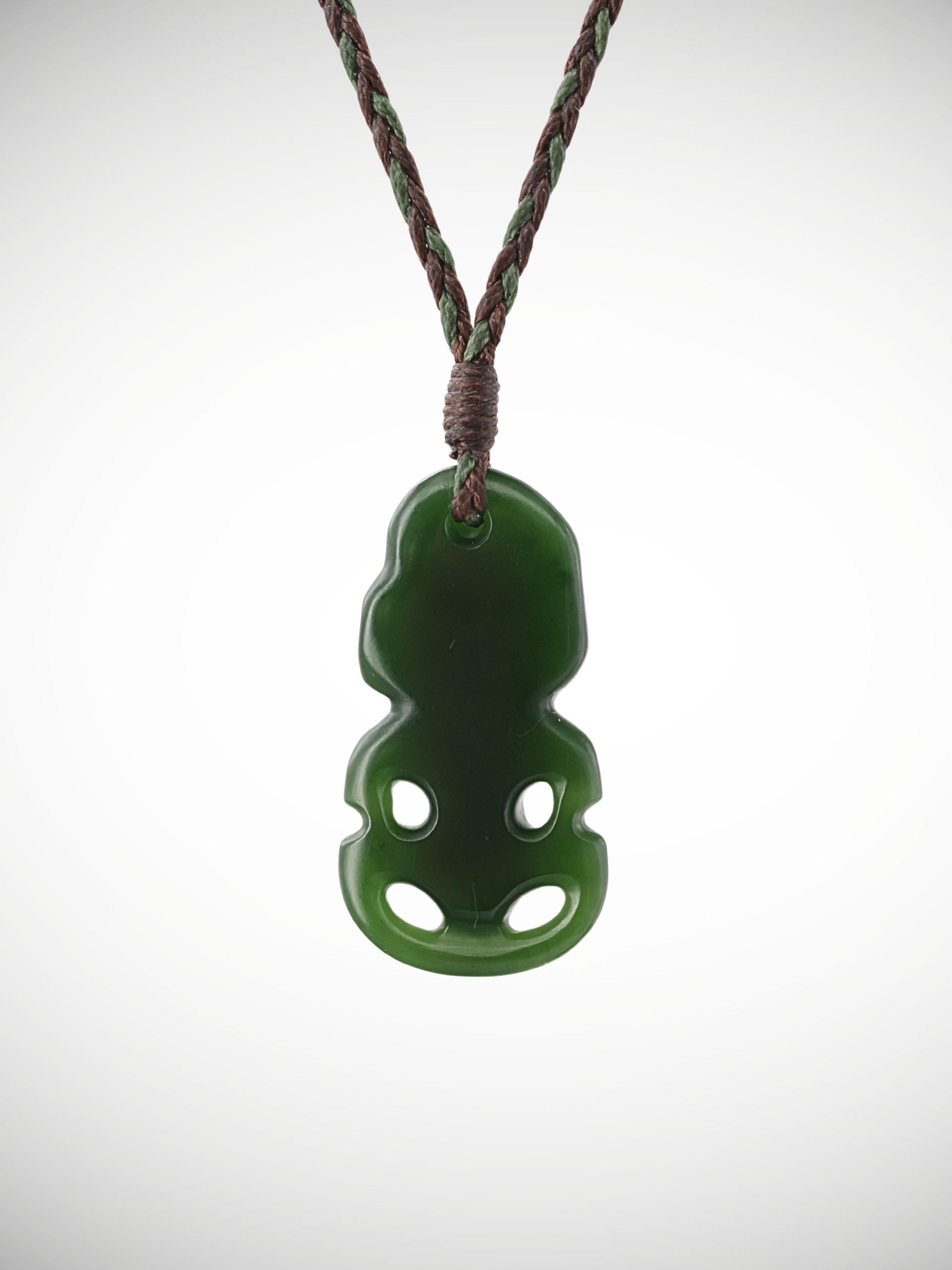 Moko Pounamu Hei Tiki Genuine NZ Kawakawa Greenstone  - Mangaiti