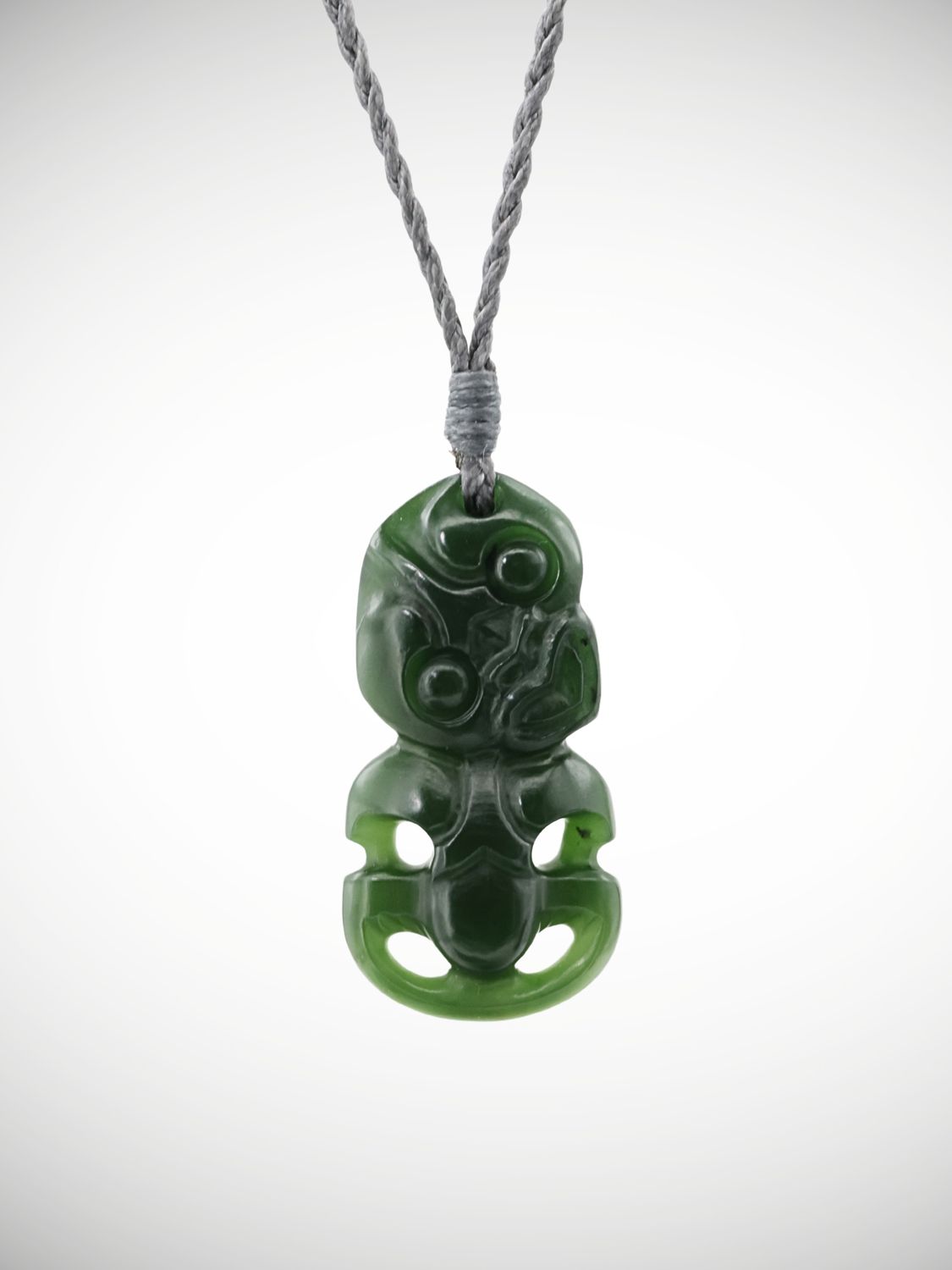 Moko Pounamu Hei Tiki Genuine NZ Kawakawa Greenstone  - Mangaohae