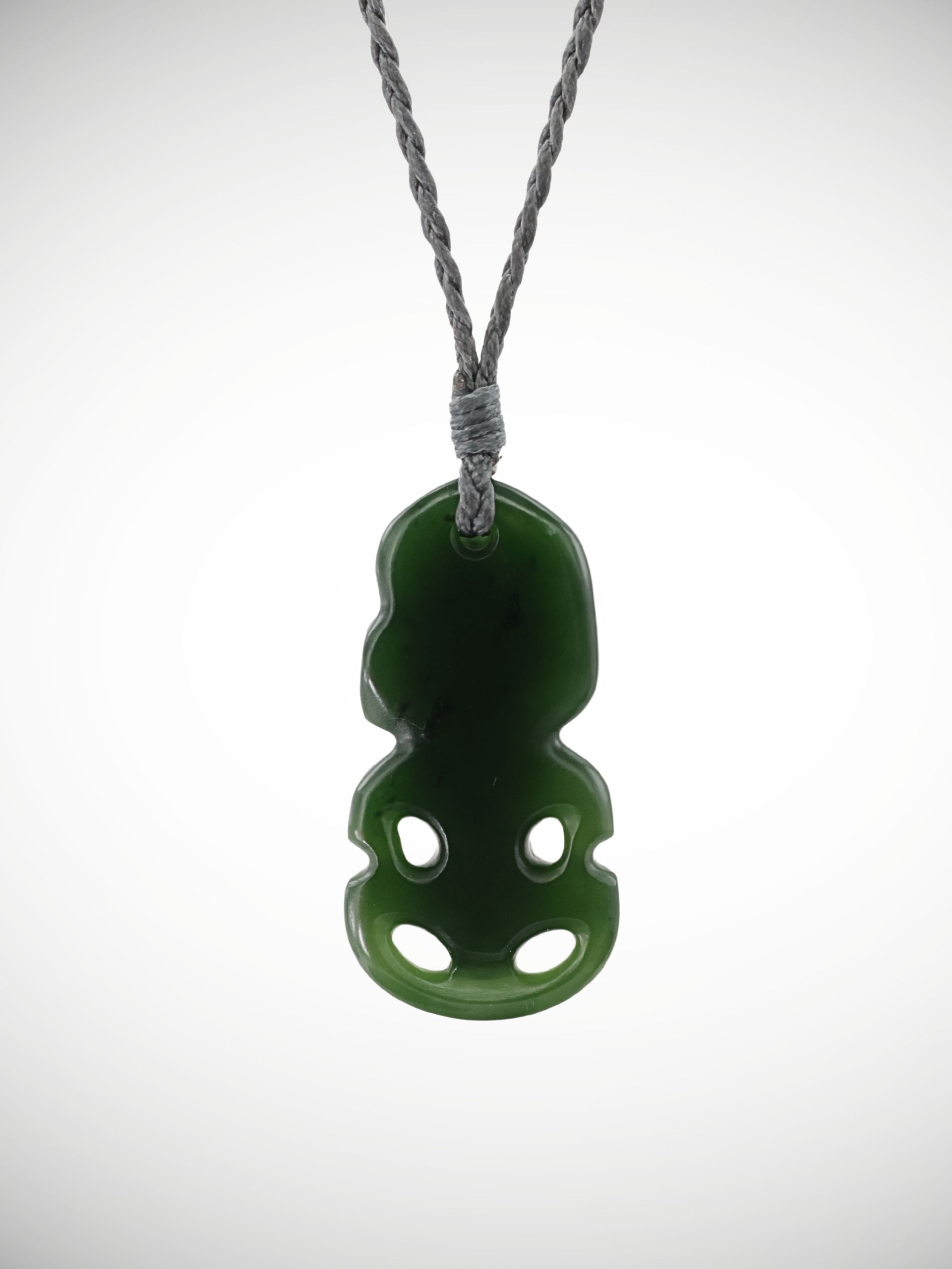 Moko Pounamu Hei Tiki Genuine NZ Kawakawa Greenstone  - Mangaohae