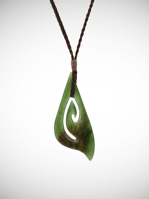 Moko Pounamu Contemporary Koru Genuine NZ Marsden Flower - Kihitu