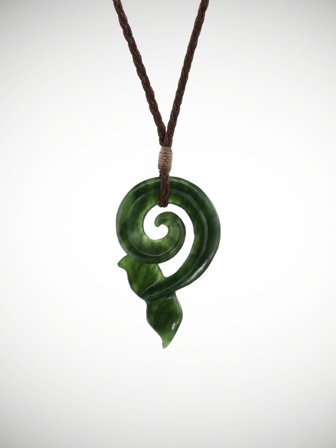 Moko Pounamu Whale Tail Genuine NZ Kawakawa Greenstone - Maraenui Moko Pounamu Whale Tail Genuine NZ Kawakawa Greenstone - Maraenui