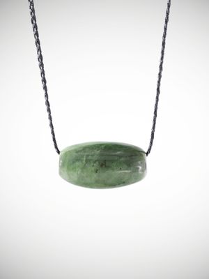 Moko Pounamu Bead Pendant Genuine NZ Inanga Flower Greenstone - Moeroa
