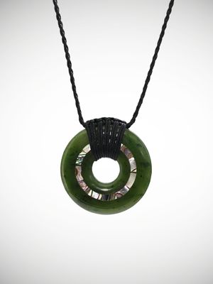 Moko Pounamu Porohita (Disc) Genuine NZ Kawakawa Greenstone - Auripo