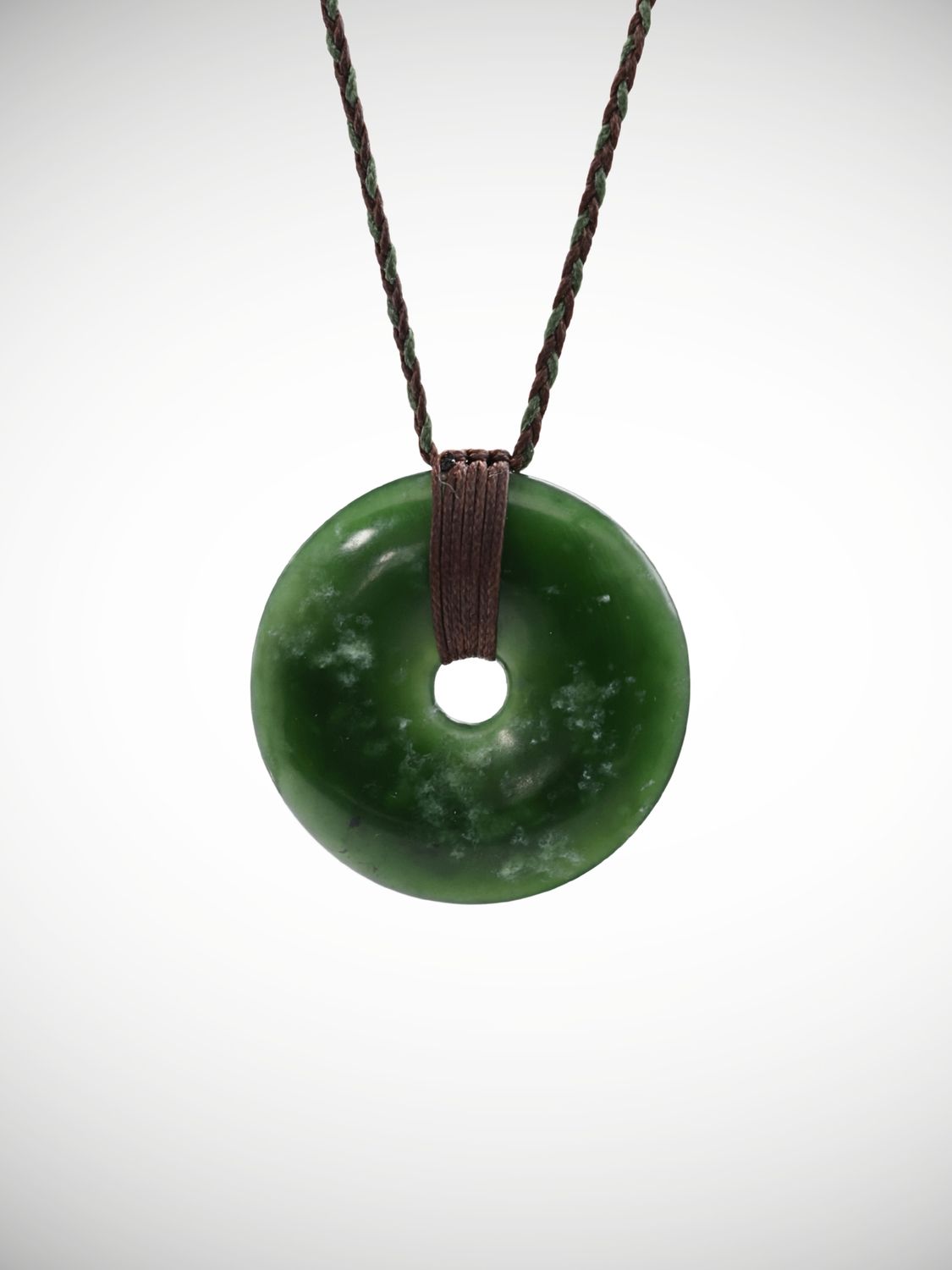 Moko Pounamu Porohita (Disc) Genuine NZ Kahotea Greenstone - Awakeri