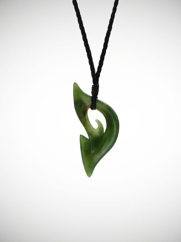 Moko Pounamu Koru Genuine NZ Kawakawa Greenstone - Mangaotaki